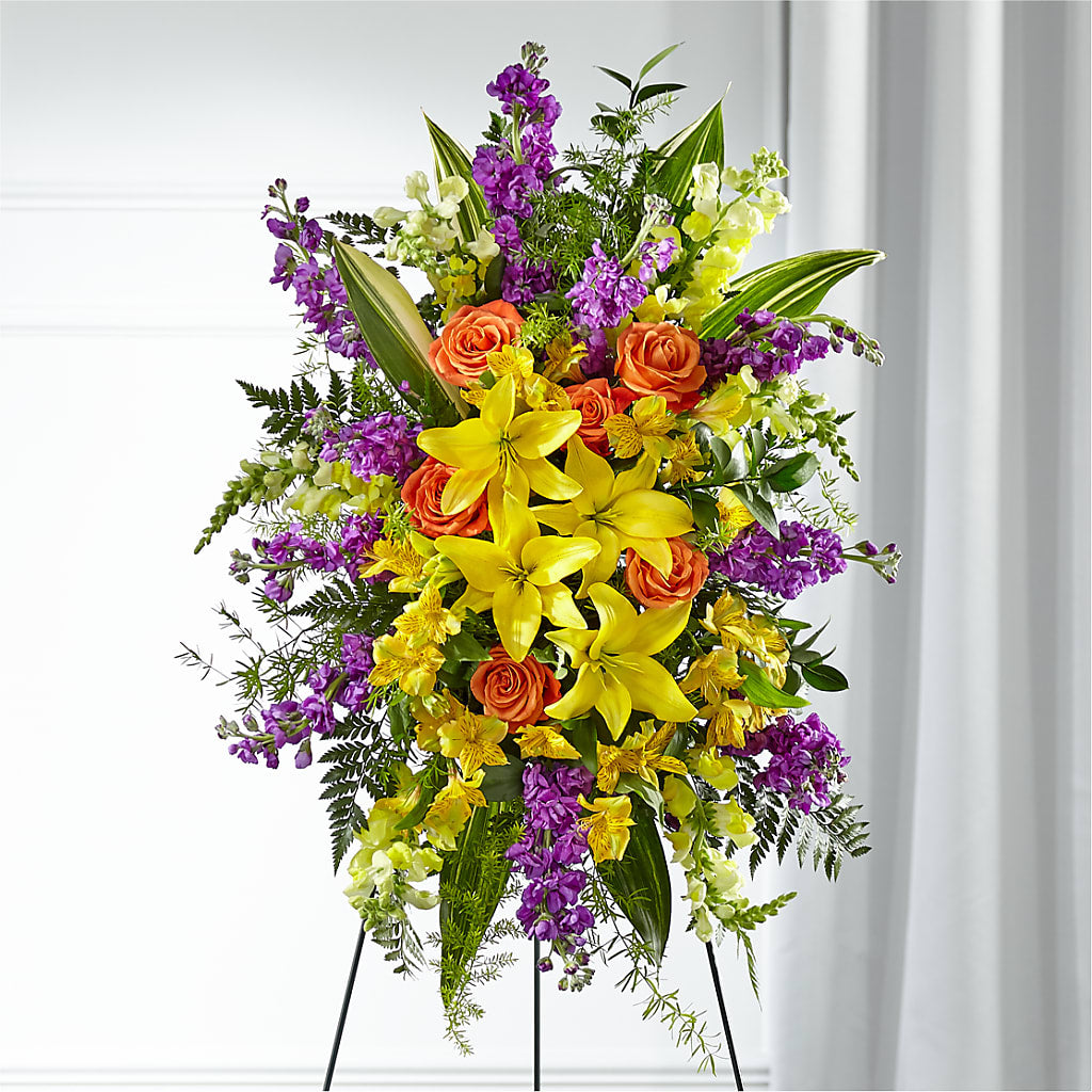 Thoughtful Prayers Standing Spray – Schnucks Florist And Gifts #162, Olivette MO