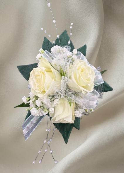 Three Bloom Spray Rose Corsage – Schnucks Florist And Gifts #162, Olivette MO