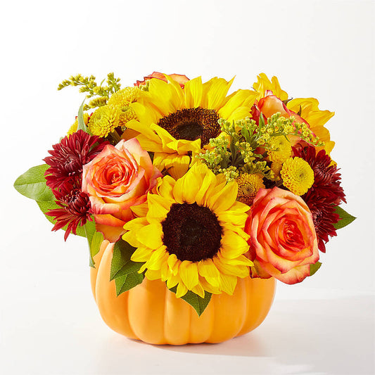 Golden Gourd Pumpkin Bouquet – SCHNUCKS FLORIST AND GIFTS #162, Olivette MO