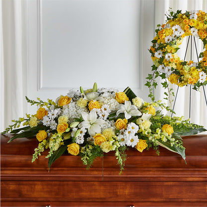 Golden Harmony Casket Spray –  Schnucks Florist And Gifts #162, Olivette MO