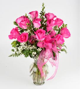 Dozen Roses - HOT PINK –  Schnucks Florist And Gifts #162, Olivette MO