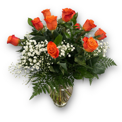 Orange Dozen Roses –  Schnucks Florist And Gifts #162, Olivette MO