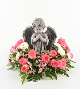 8" Praying Cherub with Flowers –  Schnucks Florist And Gifts #162, Olivette MO