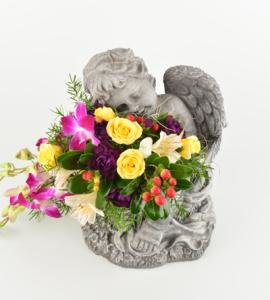 12" Basket Angel with Flowers –  Schnucks Florist And Gifts #162, Olivette MO